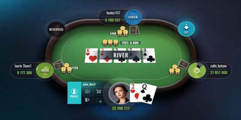 Poker online với 4 vòng cược đơn giản