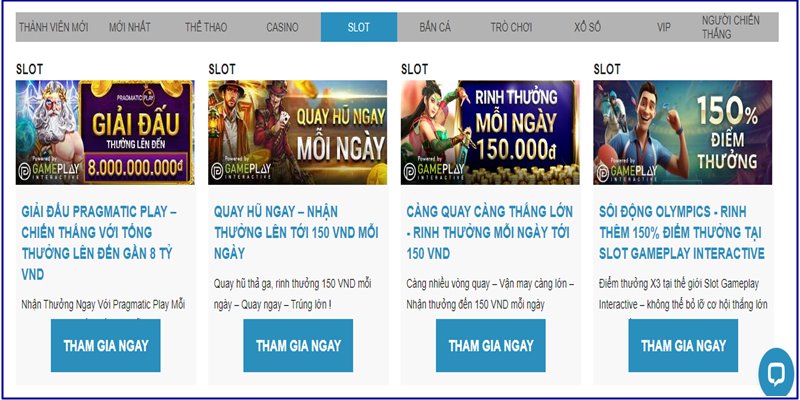 Sự kiện ưu đãi tặng thưởng hấp dẫn cho thành viên quay Slots online